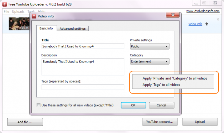 Free YouTube Uploader (โปรแกรมช่วยอัพโหลดคลิปวิดีโอ Youtube ฟรี) : 