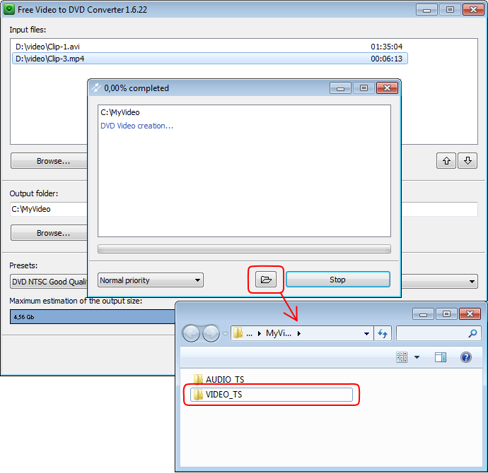 Free Video to DVD Converter (โปรแกรมแปลงไฟล์วิดีโอ สำหรับไรท์ลง DVD ฟรี) : 