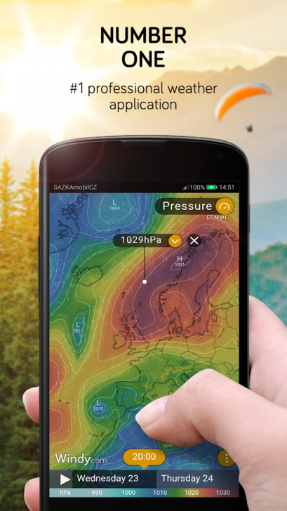 App พยากรณ์อากาศ ติอตามพายุ Windy
