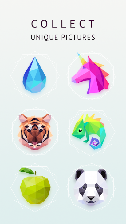 App เกมส์หมุนหาเหลี่ยมเรียงภาพ Polysphere