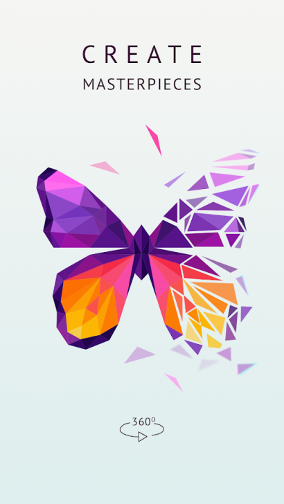 App เกมส์หมุนหาเหลี่ยมเรียงภาพ Polysphere