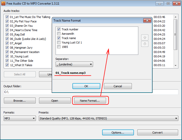 โปรแกรมแปลงไฟล์เสียง Free Audio CD to MP3 Converter โปรแกรมแปลงไฟล์เสียง Free Audio CD to MP3 Converter