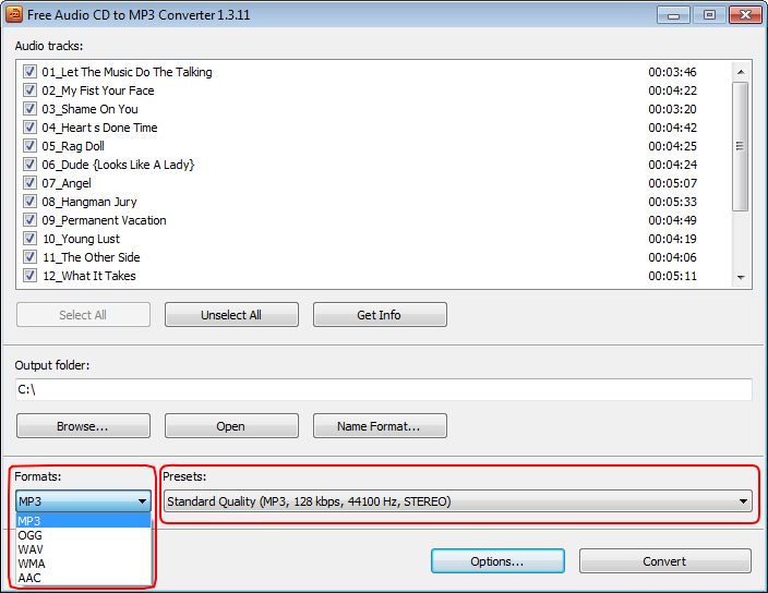 โปรแกรมแปลงไฟล์เสียง Free Audio CD to MP3 Converter โปรแกรมแปลงไฟล์เสียง Free Audio CD to MP3 Converter