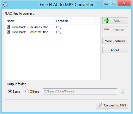 โปรแกรมแปลงไฟล์เสียง Free FLAC to MP3 Converter โปรแกรมแปลงไฟล์เสียง Free FLAC to MP3 Converter