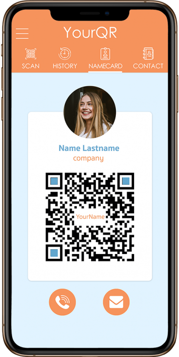 แอปพลิเคชัน สร้างนามบัตรคิวอาร์โค้ด YourQR