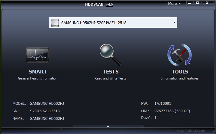 โปรแกรมตรวจสุขภาพฮาร์ดดิสก์ HDDScan โปรแกรมตรวจสุขภาพฮาร์ดดิสก์ HDDScan