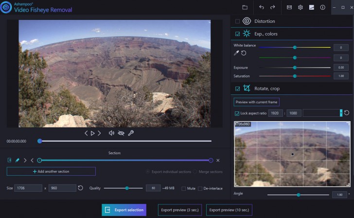 โปรแกรมแก้ไขวิดีโอที่บิดเบี้ยว Ashampoo Video Fisheye Removal