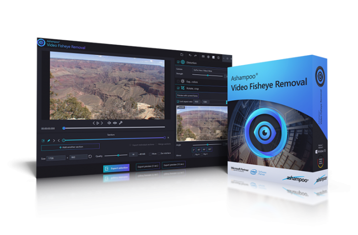 โปรแกรม แก้ไขและปรับแต่งวิดีโอที่บิดเบี้ยว Ashampoo Video Fisheye Removal
