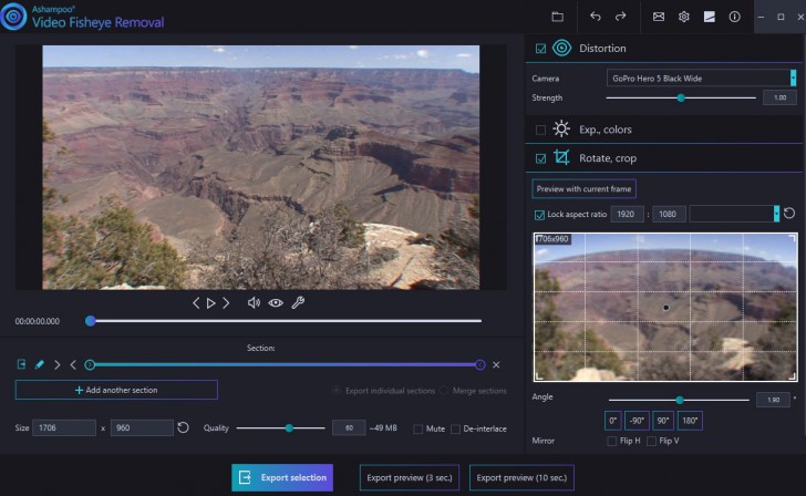 โปรแกรมแก้ไขวิดีโอที่บิดเบี้ยว Ashampoo Video Fisheye Removal