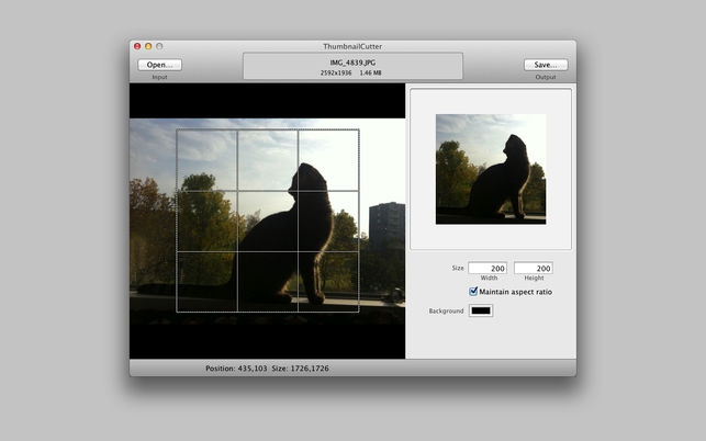 โปรแกรมตัดรูปตัวอย่าง ThumbnailCutter
