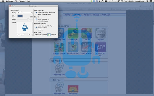 Backdrop (โปรแกรม Backdrop คลุมหน้าจอฉากหลัง ด้วยสีและรูปภาพ บน Mac) : Backdrop (โปรแกรม Backdrop คลุมหน้าจอฉากหลัง ด้วยสีและรูปภาพ บน Mac) :