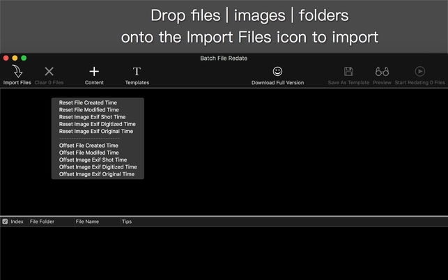 Batch File Redate Lite (โปรแกรม Batch File Redate Lite แก้ไขวันที่ไฟล์ บน Mac) : Batch File Redate Lite (โปรแกรม Batch File Redate Lite แก้ไขวันที่ไฟล์ บน Mac) :