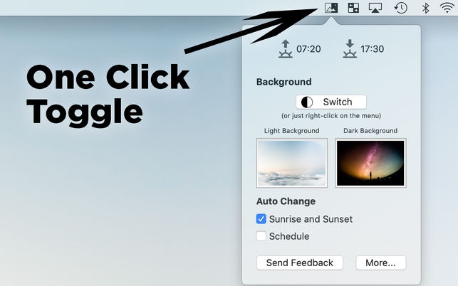 โปรแกรมเปลี่ยนพื้นหลังเช้าเย็น Dark Night