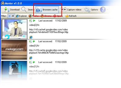 โปรแกรมช่วยโหลดวิดีโอ Movier โปรแกรมช่วยโหลดวิดีโอ Movier