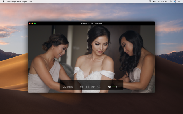 Blackmagic RAW Player (โปรแกรมเปิดไฟล์ RAW ของกล้อง Blackmagic บน Mac) : 
