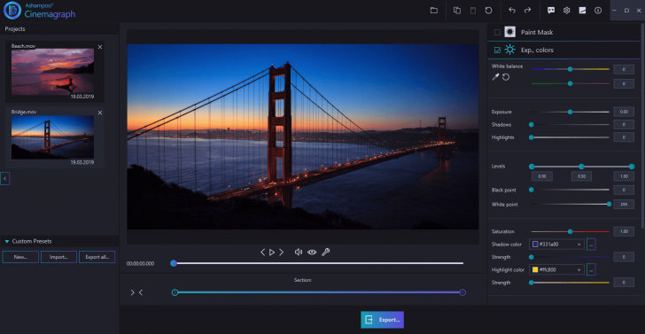 โปรแกรมแต่งรูปให้เคลื่อนไหว Ashampoo Cinemagraph
