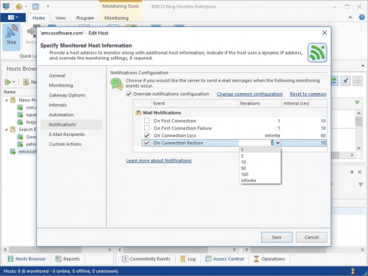 EMCO Ping Monitor (โปรแกรม Ping Monitor ทดสอบปิง ดูความเร็วเน็ตเวิร์ค) : 