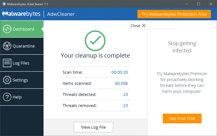 โปรแกรมลบโฆษณา สปายแวร์ AdwCleaner