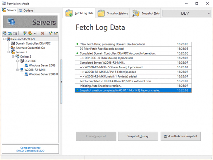 โปรแกรมกำหนดสิทธิ EMCO Permissions Audit 
