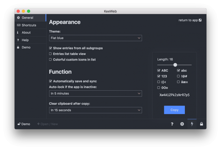 โปรแกรมจัดการรหัสผ่าน KeeWeb