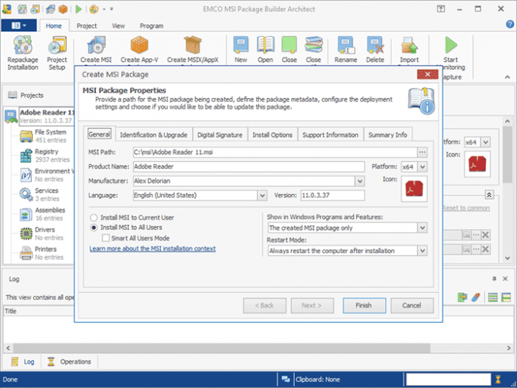 EMCO MSI Package Builder (โปรแกรมสร้างไฟล์ติดตั้ง MSI) : 