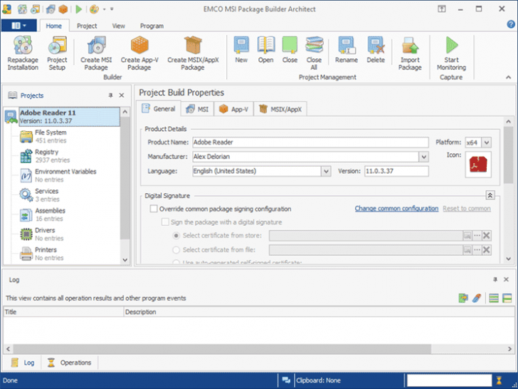 EMCO MSI Package Builder (โปรแกรมสร้างไฟล์ติดตั้ง MSI) : 