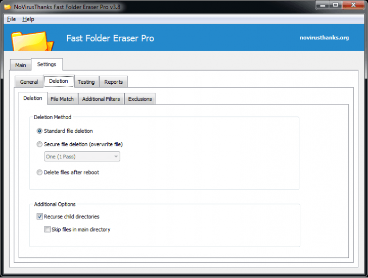 โปรแกรมลบโฟลเดอร์ Fast Folder Eraser