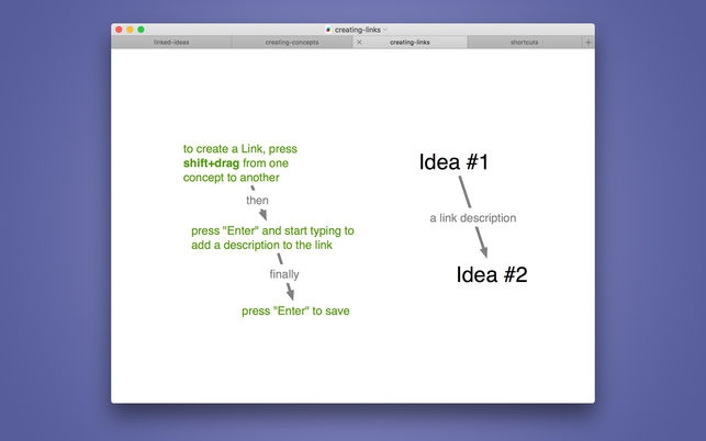 Linked Ideas (โปรแกรม Linked Ideas เชื่อมโยงความคิด บนหน้ากระดาน สำหรับ Mac) : 