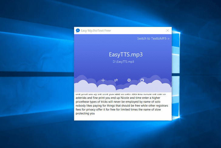 โปรแกรมแปลงไฟล์เสียงเป็นข้อความ Easy Speech2Text