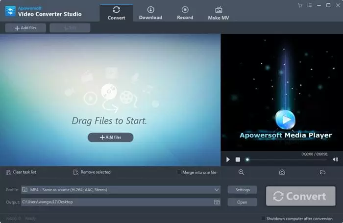 โปรแกรมแปลงไฟล์วิดีโอ Video Converter Studio