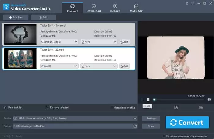 Video Converter Studio (โปรแกรมแปลงไฟล์วิดีโอครบทุกนามสกุล) : 