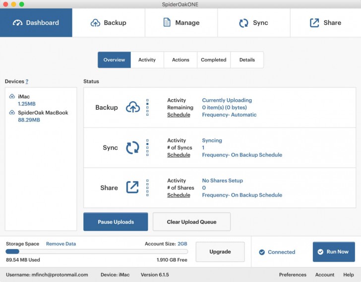 โปรแกรมสำรองข้อมูล SpiderOakONE