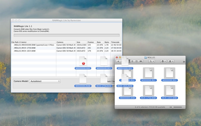 โปรแกรมแปลงไฟล์วิดีโอกล้อง RAWMagic Lite