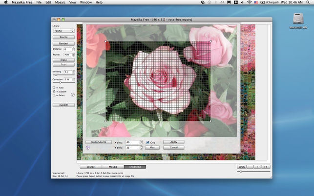 Mazaika Free (โปรแกรม Mazaika แต่งรูปแนวกระเบื้อง Mosaic ฟรี) : 