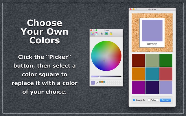 Hip Hues (โปรแกรม Hip Hues เครื่องมือสุ่มเลือกสี ค้นหาสีใหม่ๆ แบบฮิปๆ บน Mac) : Hip Hues (โปรแกรม Hip Hues เครื่องมือสุ่มเลือกสี ค้นหาสีใหม่ๆ แบบฮิปๆ บน Mac) :