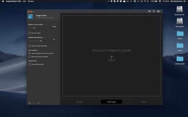 Image Resizer Tech (โปรแกรม Image Resizer Tech เครื่องมือย่อขนาดรูป บน Mac) : 