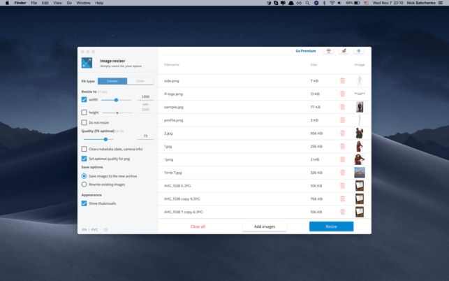 Image Resizer Tech (โปรแกรม Image Resizer Tech เครื่องมือย่อขนาดรูป บน Mac) : 