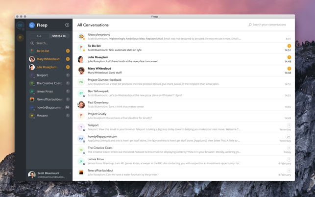 Fleep (โปรแกรม Fleep สื่อสารร่วมกับทีมใช้แทนอีเมล ผู้คุยภายในองค์กรและผู้จ้าง) : 