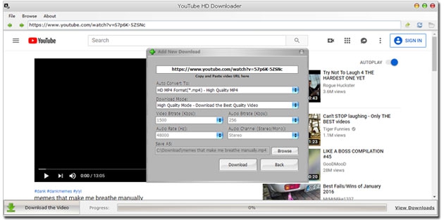 โปรแกรมช่วยดาวน์โหลดคลิปวิดีโอ YouTube HD Downloader โปรแกรมช่วยดาวน์โหลดคลิปวิดีโอ YouTube HD Downloader