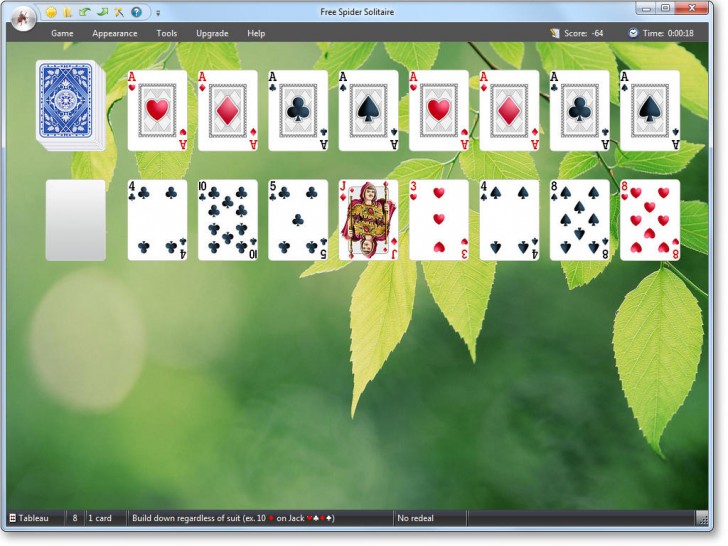 Free Spider Solitaire 2018 (เกมส์ไพ่แมงมุมบน PC ฟรี) : 