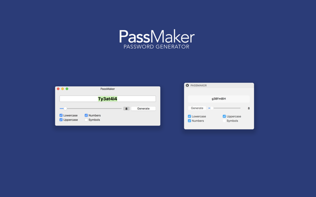 โปรแกรมสุ่มรหัสสร้างรหัสผ่าน PassMaker โปรแกรมสุ่มรหัสสร้างรหัสผ่าน PassMaker