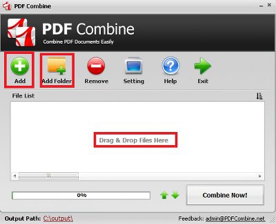 โปรแกรมรวมไฟล์ PDF Combine