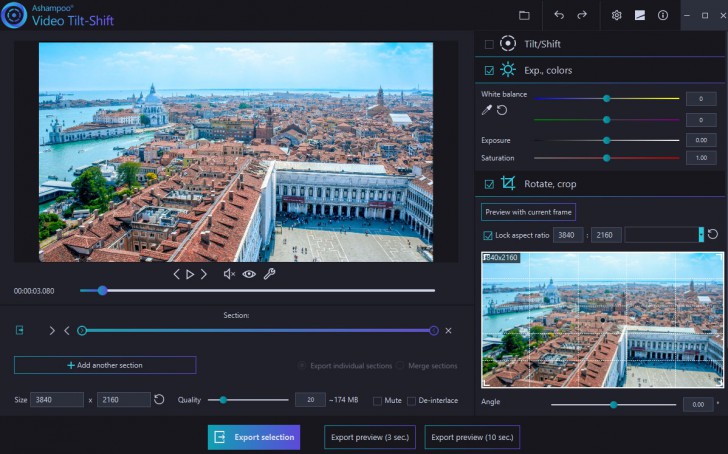 โปรแกรมเอฟเฟควิดีโอ Ashampoo Video Tilt-Shift
