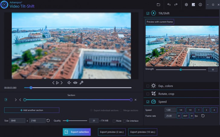 โปรแกรมเอฟเฟควิดีโอ Ashampoo Video Tilt-Shift