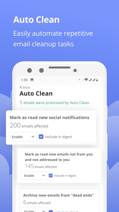 โปรแกรมจัดการอีเมล Clean Email
