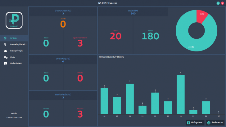โปรแกรมพิมพ์ใบปะหน้าพัสดุ NS POST Express โปรแกรมพิมพ์ใบปะหน้าพัสดุ NS POST Express