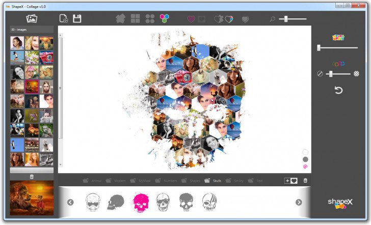 โปรแกรมรวมรูปภาพ ShapeX