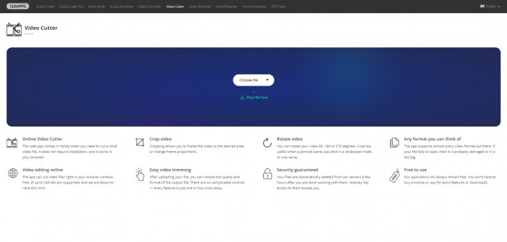 โปรแกรมตัดต่อวิดีโอ 123APPS Video Cutter