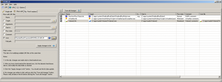 โปรแกรมแก้ไขรายละเอียด SCURLed