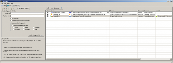 โปรแกรมแก้ไขรายละเอียด SCURLed